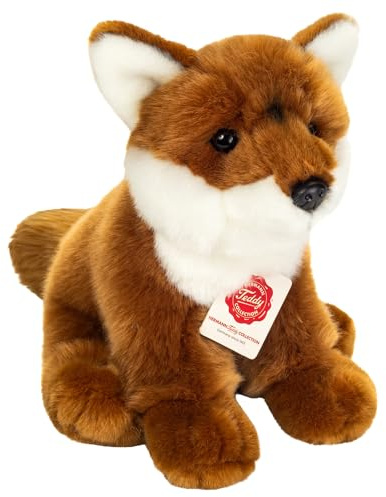 Teddy Hermann 90332 Fuchs sitzend 25 cm, Kuscheltier | Naturgetreu gestaltet, liebevoll ausgearbeitete Details, ab 18 Monaten, waschbar, Füllung mit recyceltem Polyester