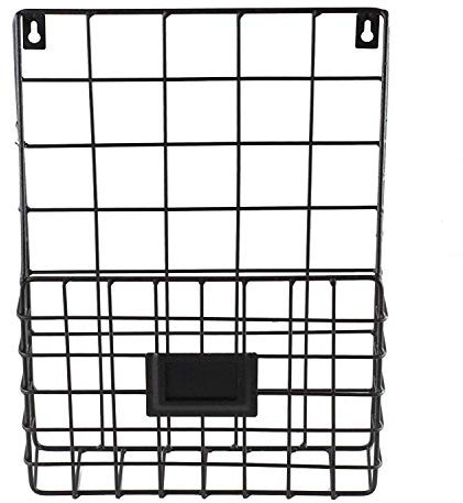 GOLDBEARUK Metal Door organizer Black single layer - Letter Rack - Mail Catcher Mininalistic