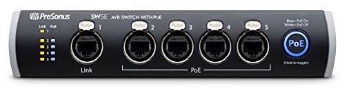 PreSonus SW5E, 5-port AVB switch with PoE for AVB networking consoles, mixers, stageboxes, monitor mixers, loudspeakers