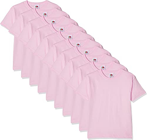 FRUIT OF THE LOOM Kids 10 Pack T-Shirt, Rosa (Rosa Chiaro), 12-13 Anni (Pacco da 10) Bambino