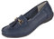 Jo & Joe Ladies Leather Loafer Shoes Plimsole Pumps Womens Flat Shoes Navy Size UK 4 EU 37