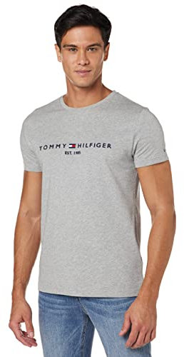 Tommy Hilfiger Men's Core Tommy Logo Tee Mw0mw11465 T-Shirt, Grey (Cloud Htr), XXL