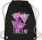 Turnbeutel Rucksack - Festival Zubehör - Augen zu und Tanzen lila - Unisize - Schwarz - festival-bag festivalbeutel konzert tanz beutelrucksäcke tasche für tänzer festivaltasche festivals dance
