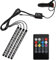B01C Auto Innenraumbeleuchtung LED RGB Strip, 4 x 48 LEDs, 8 Farben, Musik-Synchronisation, Drahtlose Fernbedienung, 12V Zigarettenanzünder