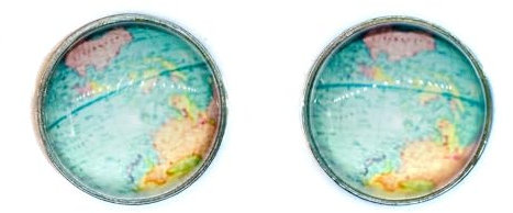 Miniblings Cabochon Ohrstecker Globus Welt Weltkarte Stecker Landkarten Blau - Handmade Modeschmuck I Ohrringe Stecker Ohrschmuck
