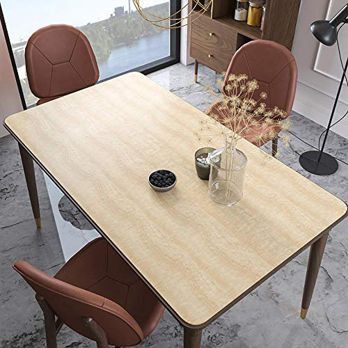 PVC Souple en Verre Nappe, Rectangle Effaçables Vinyle Table Pads, Imperméable Et Huile Preuve Table en Plastique Tapis 1.3MM,B,60x60cm