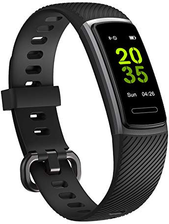 Fitness Trackers HR, Step Counter, Sleep Monitor, Waterproof Fitness Watch with Heart Rate Monitor, ID 152 Health Activity Tracker as Pedometer Watch for Kids Women Men (Black)