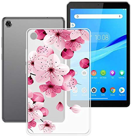 HHUAN Tableta Funda para Lenovo Tab M8 TB-8505F / TB-8505X 8 Pulgadas, Semi-Transparent Soft Silicone Carcasa Prueba de choques TPU Bumper Cover Case - Cártamo