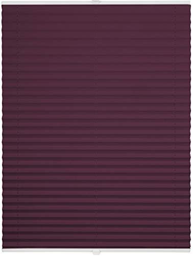 ondeco Plissee ohne Bohren mit Klemmträger, Sonnenschutz für Fenster innen, Jalousien Fenster ohne Bohren Blickdicht, Faltrollo Sichtschutz für Tür Fensterrahmen, Rollo Violett 55x130 cm