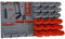 DURHAND 44PZ Contenitore Portautensile Scatole Regolabili e Rimovibile, Montaggio a Muro, PP, Rosso Grigio, 54x22x95cm