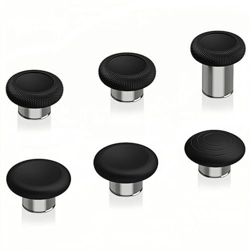 eXtremeRate Joysticks Metálicos 6 en 1 Kit para Xbox Elite Series 2 Control Tapas de Joysticks Analógicos Magnéticos Intercambiables para Xbox Elite 2 Core(Modelo 1797)-Negro & Plata