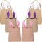 KEFAN Osterhasen-Taschen aus Jute, Hasenohren, Tragetasche, Körbe für die Eiersuche, 6er-Pack (Osterkorb 01)