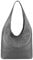 OBC Made in Italy Damen Leder Tasche Shopper Schultertasche Umhängetasche Handtasche Beuteltasche Hobo Bag Ledertasche Nappaleder Grau