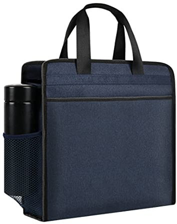 Aktentasche Groß Dokumententasche 4 Fächer Aktenmappe mit Flaschenhalter Dokumentenmappe Wasserdicht Tragetasche mit Reißverschluss Businessmappe Tragbar Sammelmappe Laptop PC Mappe Büro Business