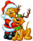 3 Stück große Fensterbilder - Teddy mit Hund als Rentier Verkleidet - statisch haftend - selbstklebend + wiederverwendbar/Weihnachten - Sticker Fenste..