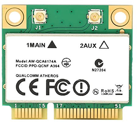 Tarjeta de Red Inalámbrica, 2,4/5 GHz de Doble Banda 867 Mbps Mini Adaptador WiFi PCI-E con Bluetooth 4.1, Compatible con el Sistema Windows 7/8/10