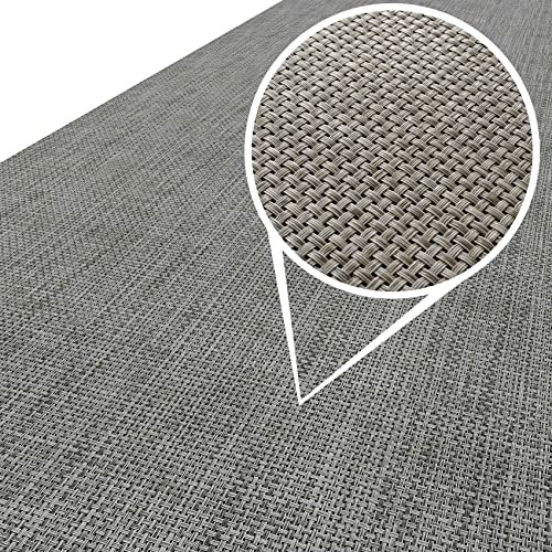 Läufer In-/Outdoor Teppich wasserfest Balkon Teppich auch für Balkon und Terasse Flur Bodenmatte wetterfest Grau Abwaschbar 220 x 100cm