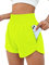 BMJL Sport-Shorts für Damen, hohe Taille, kurze Tasche, 6,3 cm, sportliche Shorts, Fitnessstudio, elastische Workout-Shorts, Neon-Grün, Klein