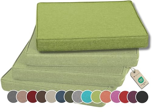 Gutekissen® Stuhlkissen Polsterauflage Auflage für Stühle/Bänke für Haus und Garten Sitzauflage Gartenkissen Sitzkissen viele Farben FK5 (40x40, Limette, 1)