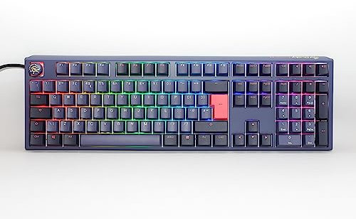 Ducky One3 Cosmic Blue Grey Full Size with Silent Red Cherry MX Switch Keyboard - UK Layout