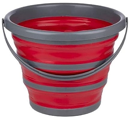 Dirt Devil Faltbarer Eimer - 10 Liter - 32 x 25.5/5.5 cm - Platzsparend - Ideal für Reinigung und Camping - Rot