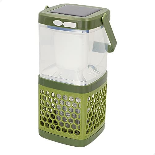 AKTIVE 61566, Farol portátil luz led Solar y Lámpara Antimosquitos 2 en 1, Luz para Camping, Exterior, luz portátil, Mata Mosquitos, Accesorios para Camping, linternas, Luz Continua de 6 a 8 Horas