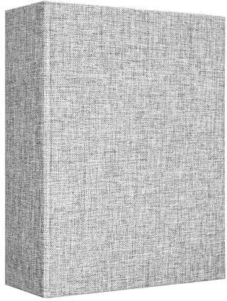Vienrose Linen Photo Album 4x6 100 Pockets Photobooks Black Page Large Capacity Picture Albums for Valentine Wedding Christmas Birthday, Grey