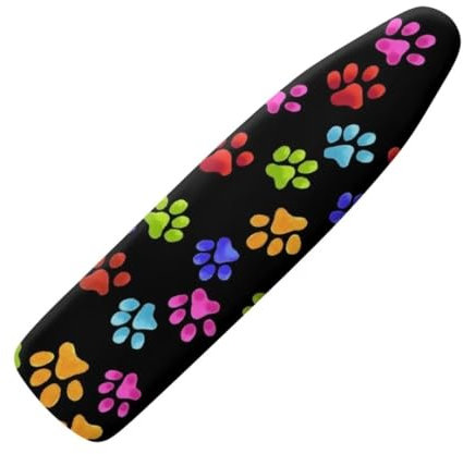Jeiento Stylish Ironing Board Cover Hook and Loop Fasteners Color Dog Paw Print Ironing Board Covers Protective Scorch Mesh Cloth,Stain Resistant,15x54 Inches