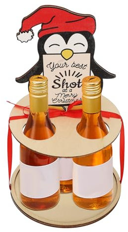 Adorable Mini Wine Bottle Holder with Christmas Penguin Design Perfect for Holiday Dinners and Festive Events (penguin)