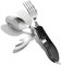 ZIMAIC Cubiertos de camping plegables, acero inoxidable, cubiertos para camping, 4 en 1, abridor de botellas, cuchillo, tenedor, cuchara, juego de color negro