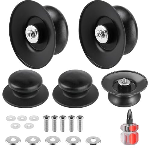5 Pcs Pot Lid Knob, Universal Replacement Pan Lid Cover Knobs, Kitchen Cookware Knob Handle, Bakelite Circular Handgrip Knobs