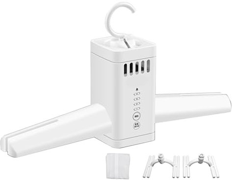 SenhE Cintre Chauffant Portable, Sèche-Linge Haut de Gamme avec Stérilisateur UV Intégré, Blanc