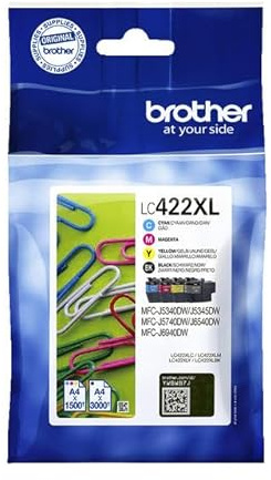 Brother Original Tintenpatrone LC422XL Schwarz/Cyan/Magenta/Gelb (4 Stück)