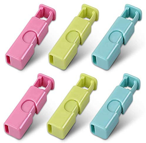 Simpls Squeeze Bread Bag Clips, Bag Cinches, Bagel Bag Clips, Grip Easy Squeeze and Lock, Colours, Pack of 6