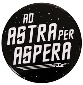 Elbenwald Button mit Ad Astra Per Aspera Motiv für Star Trek Fans Ø 3,5 cm Mehrfarbig