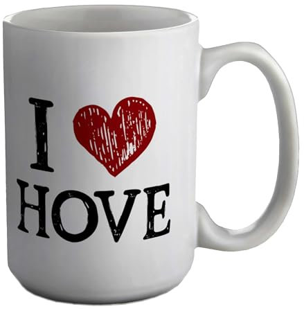 Shopagift I Love Hove Mug Victorian Seafront English Channel White 15oz Large Ceramic Cup