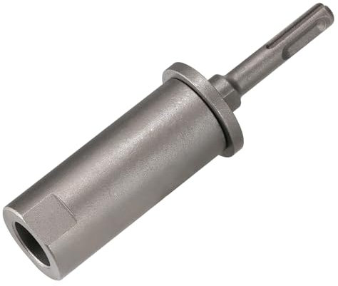 Vearter SDS Plus Ground Rod Driver for Grounding Rod, 40CrMo Steel Adapter Bits for All SDS-Plus Rotary Hammer Drill, Removable Tool for Fence Installation Rebar Piling - ODØ19mm X 145mm Length