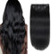 XDhair Clip in Extensions Echthaar,50cm 120g 6 Stück Schwarz Echthaar Extensions 20 Zoll Glatt Remy Haarextensions für Damen (#1-20 Zoll)