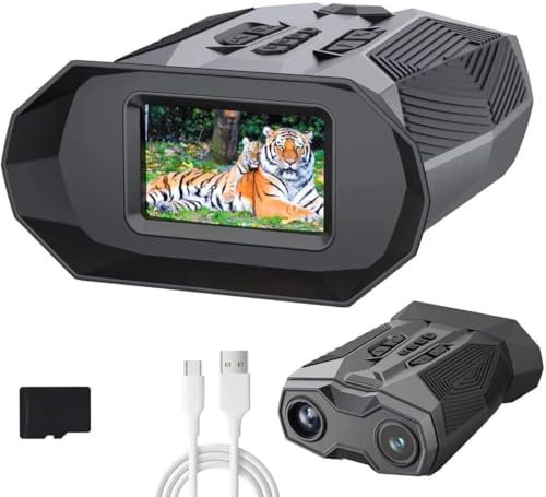 Nachtsichtbrille, Nachtsicht-Fernglas für Erwachsene, 600 m Sichtweite, 20-facher Zoom für Jagd und Sicherheit, 10cm (4 Zoll) Display, wiederaufladbares Infrarot-Fernglas (3000 mAh)