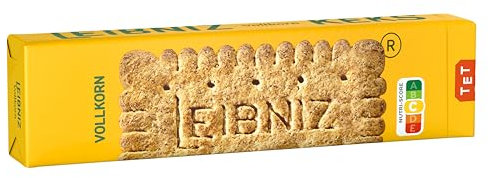 LEIBNIZ Vollkornkeks, 200 g, knusprige Kekse aus 100% Vollkornmehl (1 x 200 g) (Packung mit 10)