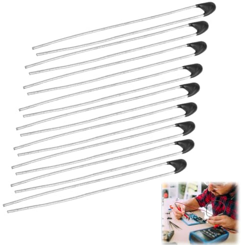 Tissting NTC-Thermistorwiderstände, Hochgenaue MF52 Thermistor Temperatursensoren mit 30mm Kabel, 10 Stücke, 10KB3435-L30 für Elektrogeräte und Haushaltsgeräte