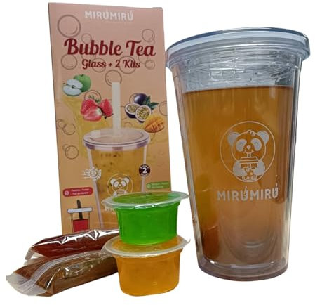 MiruMiru - Verre réutilisable à Bubble Tea 500ml + 2 Bubble Tea à réaliser