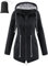 Vijamiy Vêtements Imperméables Femme Coupe Vent léger et portable Poncho Vêtements d'Extérieur Cordon de Serrage Avec Capuche Manteau de Pluie Pour Les Randonnées et Les Voyages(Noir,XL)