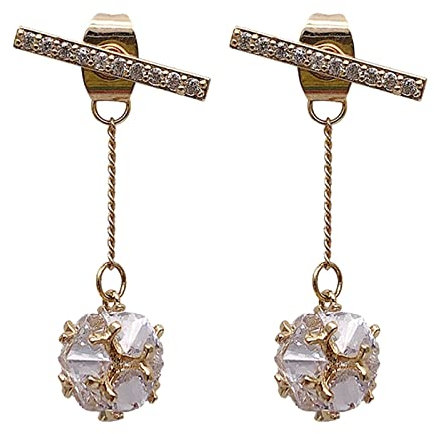 Jewellery Modeschmuck Ohrringe für Frauen, Türklopfer-Ohrringe, Kristall für Frauen, Strass-Hochzeits-Ohrringe, Ohrringe, Bräute, Geschenke, Kugeln, Brautjungfer, baumelnde Ohrringe, Lange Ohrringe,