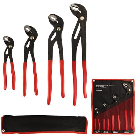 BOOMET Set di pinze per pompa dell'acqua, set da 3 o 4 pezzi, pinze per tubi regolabili con bottone automatico, chiave con regolazione fine tramite pulsante (set da 4)