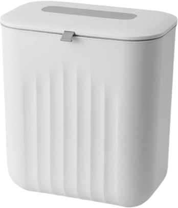 MEETOZ 11 Litre Hanging Trash Bin with Lid,Wall Mounted Kitchen Compost Bin,Kitchen Cabinet Door Under Sink Plastic Garbage Can,for Bathroom, Toilet, Motorhome, Bedroom