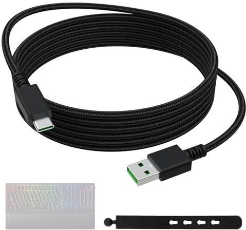 Zosvoses USB C Charging Cable Compatible with Razer BlackWidow V3 Pro/Deathstalker V2 Pro, Ducky One 2 SF/One 2 Mini Pro Keyboard, Wolverine V2 Chroma Controller Charger, 5.9ft