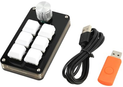 Tastiera con manopola personalizzabile per videogiochi, editing video, programmazione macro e retroilluminazione della tastiera piccola