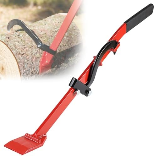 EFUTURETIME 80cm Fällheber mit Wendehaken Stammwender bis 250mm Rot | Geschmiedeter Kantheber für Stämme, Universelle Wendehilfe und Fällhilfe zum Wenden und Bewegen