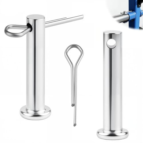 qjuwhua 16 Stück M5 Steckbolzen mit Federstecker 5mmx40 mm Sicherungsbolzen mit Splint Verzinkter Stahl Steckbolzen Einloch Gabelkopfstifte Gabelbolzen für Maschinen Anhänger Geräte Landwirtschaft